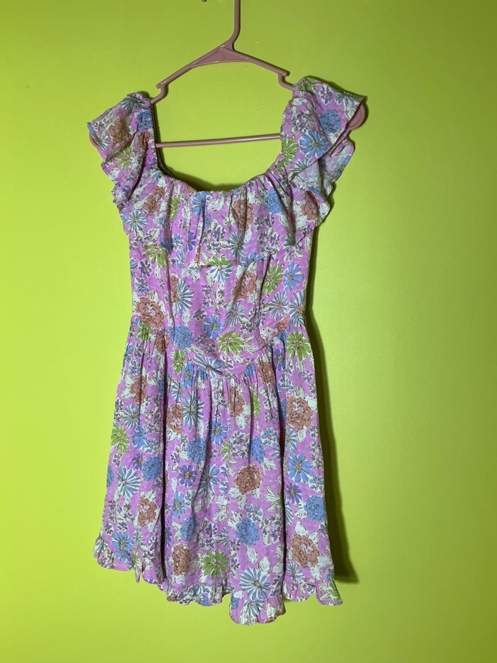 Sky to Moon Pink Floral Boho Mini Dress